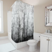 Rideaux De Douche Arbres d'Aspen - Noir et blanc (En situation)