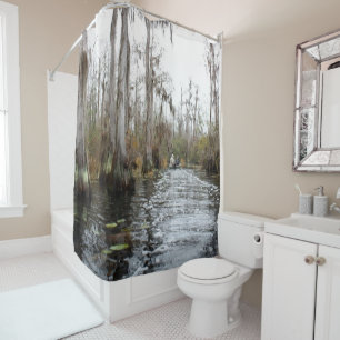 Rideaux De Douche Arbres de Cypress d'hiver dans le marais