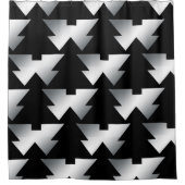 Rideaux De Douche Arbres de Noël noirs en argent (Devant)