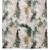 Rideaux De Douche Arbres de Noël verts roses Abstraits (Devant)