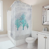 Rideaux De Douche Arbres et cristaux de neige (En situation)