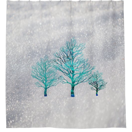 Rideaux De Douche Arbres et cristaux de neige (Devant)