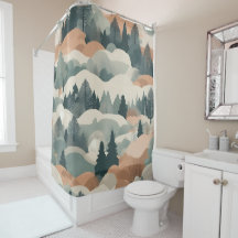 Arbres et montagnes Boho Résumé Conception