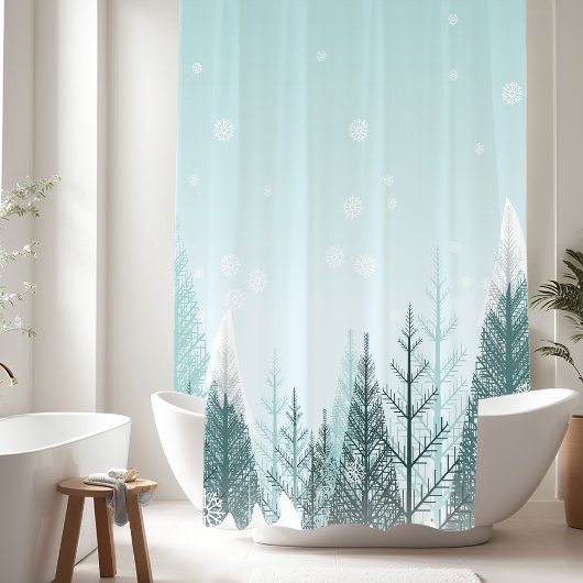 Rideaux De Douche Arbres neige d'hiver