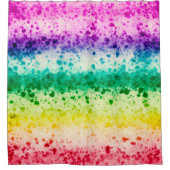 Rideaux De Douche Arc-en-ciel Brush Splatter Art Abstrait moderne (Devant)