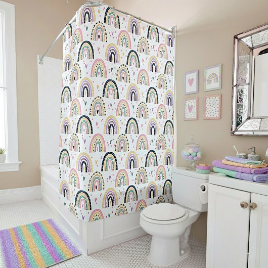 Rideaux De Douche Arc-en-ciel pastel mignon