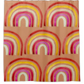 Rideaux De Douche Arc-en-ciel rétro jolie aquarelle (Devant)