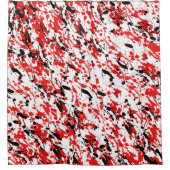 Rideaux De Douche Arceau et goutte rouge et noir (Devant)