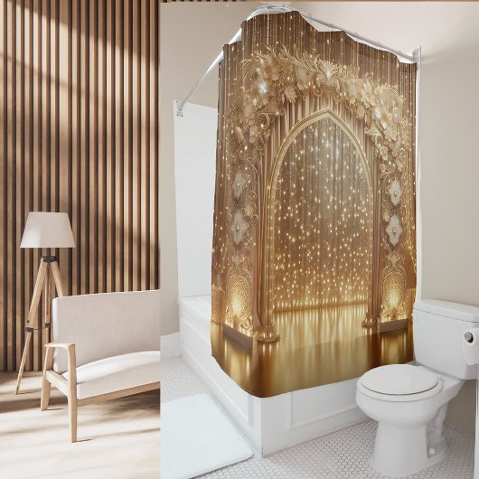 Rideaux De Douche Arche de célébration de l'or luxueuse : Mariage él