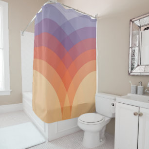Rideaux De Douche Arches pastel violettes, orange et bleues