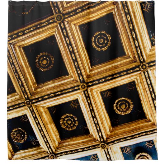 Rideaux De Douche Architecture noire et or (Devant)