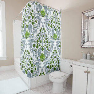 Rideaux De Douche Ardoise Art nouveau et pétoncle Vintage vert