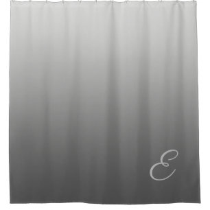 Rideaux De Douche Argent de gradient avec le monogramme fait sur