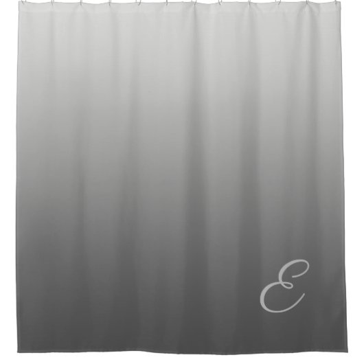 Rideaux De Douche Argent de gradient avec le monogramme fait sur (Devant)