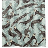 Rideaux De Douche argent de loutres de mer (Devant)