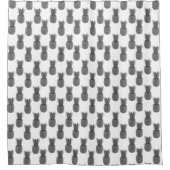 Rideaux De Douche Argent gris ananas Fruits sur blanc (Devant)