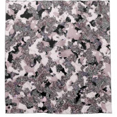 Rideaux De Douche Argent rose et noir de beauté déversé Glam brillan (Devant)