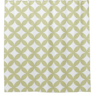 Rideaux De Douche Argile et conception blanche de motif de
