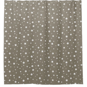 Rideaux De Douche Argile et étoiles blanches Ciel céleste