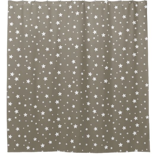 Rideaux De Douche Argile et étoiles blanches Ciel céleste (Devant)