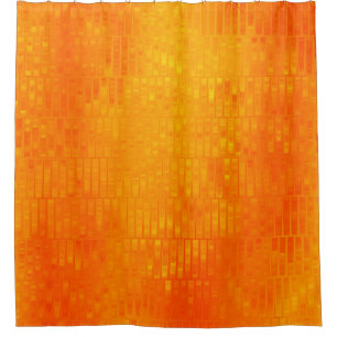 Rideaux De Douche Arrière - plan abstrait en mosaïque orange brill
