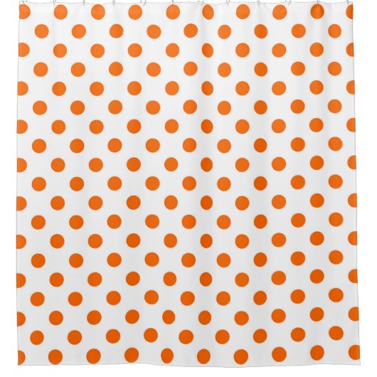 Rideaux De Douche Arrière - plan blanc Pois orange (Devant)