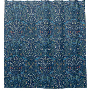 Rideaux De Douche Arrière - plan bleu Morris Vintage Blackthorn Moti