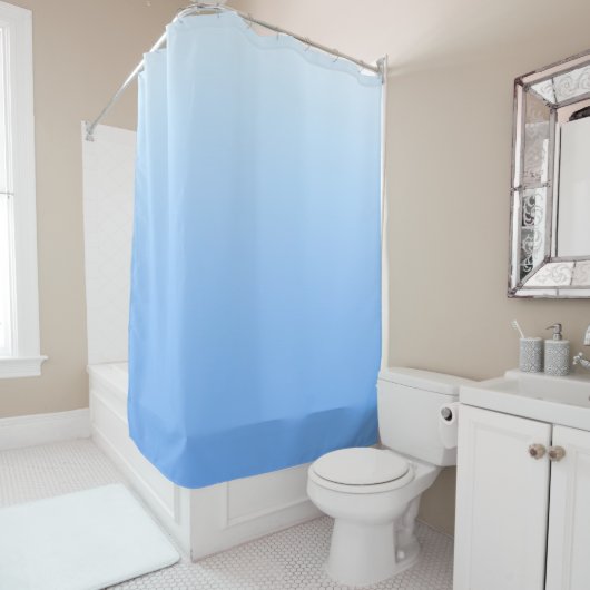 Rideaux De Douche Arrière - plan bleu pâle (En situation)