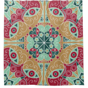 Rideaux De Douche Arrière - plan coloré à motifs ethniques. Arabe