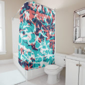 Rideaux De Douche Arrière - plan d'art en papier marbré Abstrait (En situation)