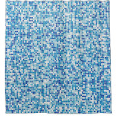 Rideaux De Douche Arrière - plan de carreaux bleus (Devant)