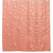 Rideaux De Douche Arrière - plan de couleur pêche avec gouttes d'eau (Devant)