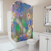 Rideaux De Douche Arrière - plan de fleurs abstrait d'Odilon Redon. (En situation)