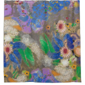 Rideaux De Douche Arrière - plan de fleurs abstrait d'Odilon Redon. (Devant)