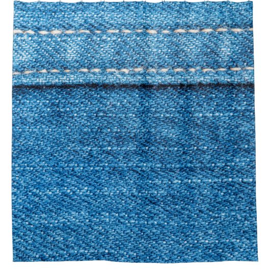 Rideaux De Douche Arrière - plan de texture jeans bleu. (Devant)