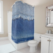 Rideaux De Douche Arrière - plan de tissu Denim Jeans déchiré (En situation)