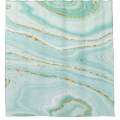 Rideaux De Douche Arrière - plan en marbre liquide vert pastel (Devant)
