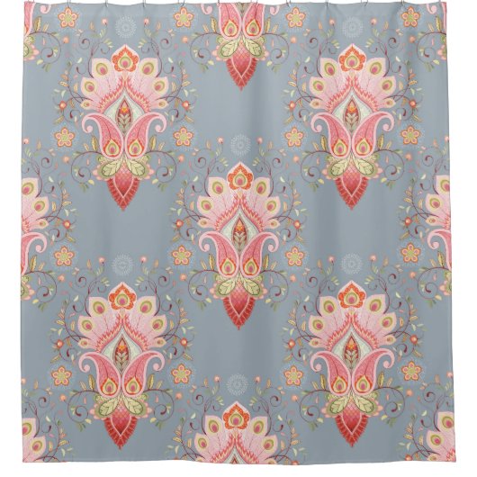 Rideaux De Douche Arrière - plan en plumes Paisley Oriental (Devant)