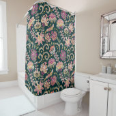 Rideaux De Douche Arrière - plan floral sans couture. Fleurs roses e (En situation)