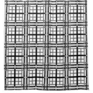 Rideaux De Douche arrière - plan motif abstrait géométrique 3D gris.