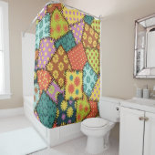 Rideaux De Douche arrière - plan patchwork avec différents motifs (En situation)