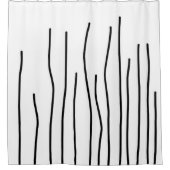 Rideaux De Douche Art Abstrait Black White Lines Minimalisme (Devant)