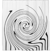 Rideaux De Douche Art Abstrait Black White Lines Twirl Minimalisme C (Devant)