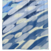Rideaux De Douche Art abstrait bleu et blanc (Devant)