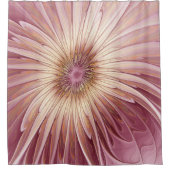 Rideaux De Douche Art Abstrait Fractal Fleur & Tons de Bourgogne (Devant)