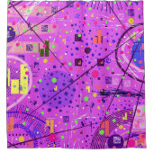 Rideaux De Douche Art abstrait : Glitch violet (Devant)