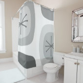 Rideaux De Douche Art Abstrait gris clair des années 1950 (En situation)