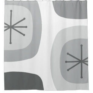 Rideaux De Douche Art Abstrait gris clair des années 1950
