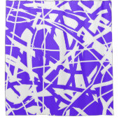 Rideaux De Douche Art Abstrait Lavande bleu violet blanc minimalisme (Devant)