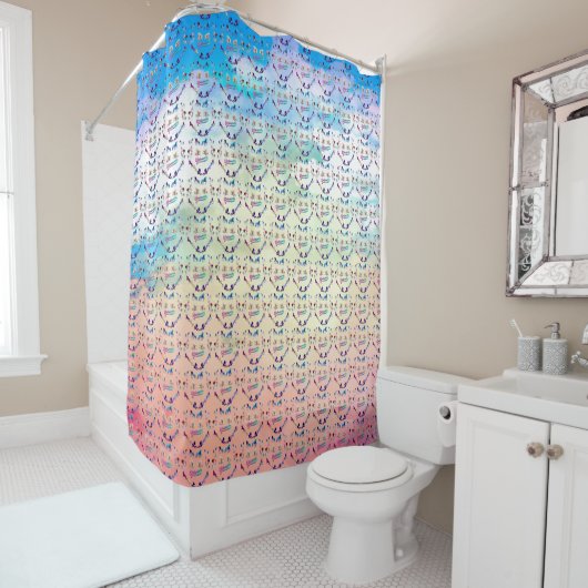 Rideaux De Douche Art Abstrait Licorne (En situation)